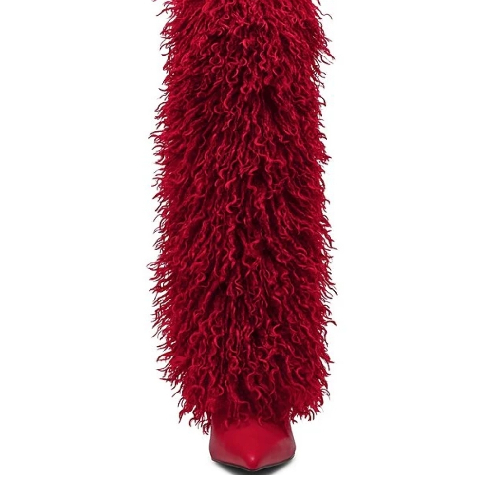Elegant Red Over the Knee Boots